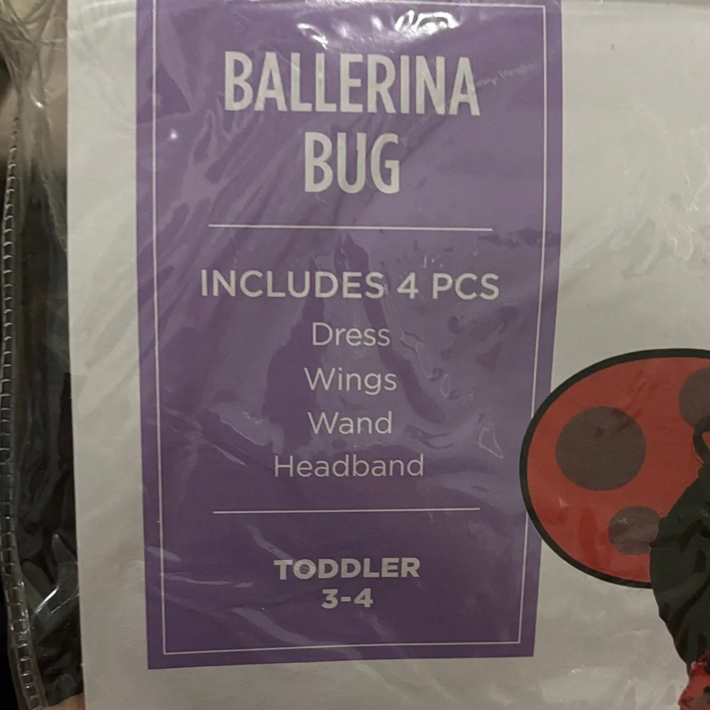 Ballerina Bug Toddler Costume - Red and Black - Picture 7 of 7